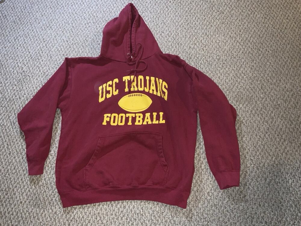 Vintage Old Varsity Brand NCAA USC Trojans Pullover Sweater Red Mens Size L